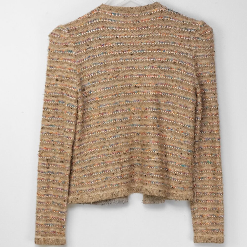 Vintage St. John Cardigan 1980s Sweater Saks Fifth Avenue Knit Multicolor Tan XS - Picture 2 of 6